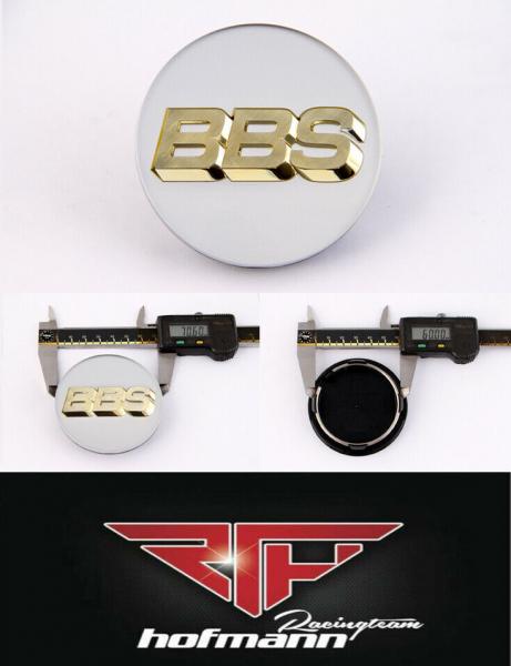 white / gold 70,6 mm 56.24.120 BBS center badges
